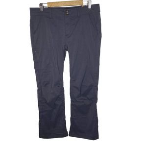 NWT Prana Womens Halle Straight Pants Size 12 Hiking Mid Rise Short Inseam Coal‎